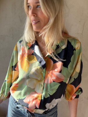 Viscose flower bomber blouse M/L